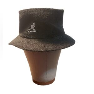 Vintage Classic HipHop Kangol Faded Black Terry Cloth look Bermuda Bucket Hat M